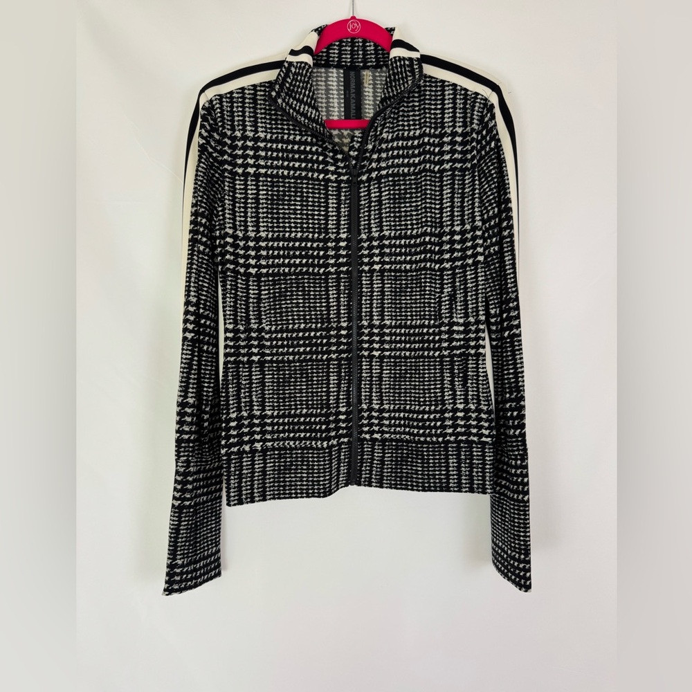 Norma Kamali - Glen plaid jacket Side stripe design